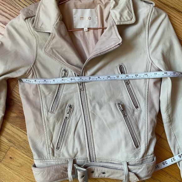 MAJE Lambskin Leather Moto Jacket - Picture 9 of 16